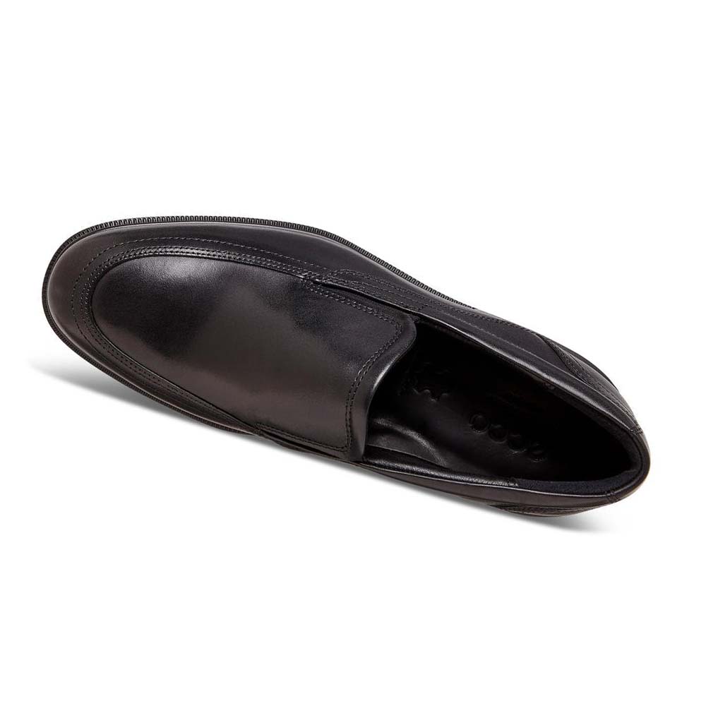 Men's Ecco Lisbon Apron Slip On Dress Shoes Black | Canada 519FDN